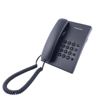 Стационарен телефон Panasonic KX-TS500 – черен – снимка 1
