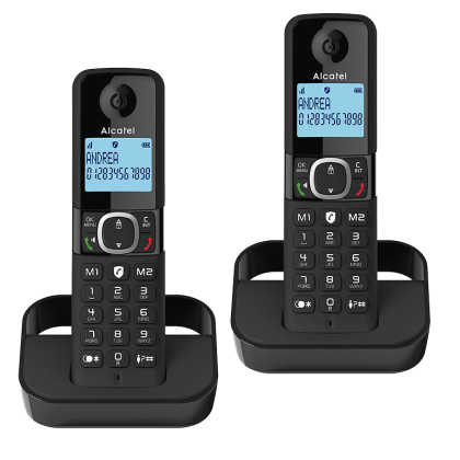 Безжичен телефон Alcatel F860 DUO – черен – снимка 1