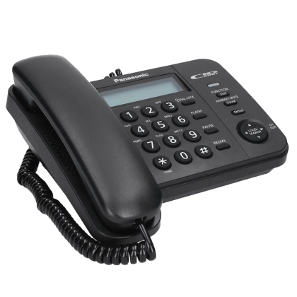 Стационарен телефон Panasonic KX-TS560FXB – черен – снимка 1