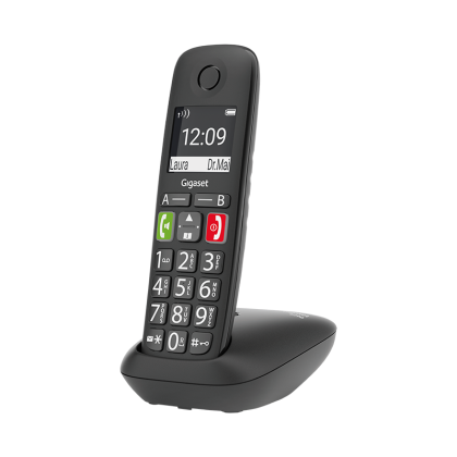 Безжичен DECT телефон Gigaset E290 – черен – снимка 1