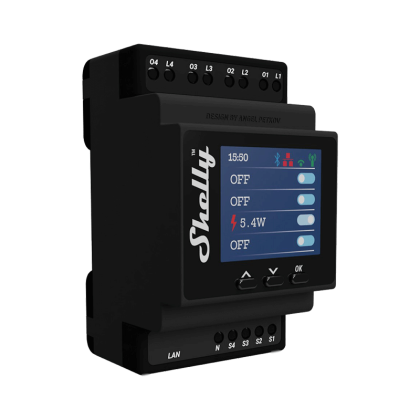 Четворно Wi-Fi реле Shelly Pro 4PM – снимка 1