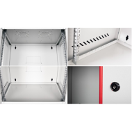 Стенен шкаф Lande 7U 19“ FLAT – сив – снимка 4