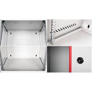 Стенен шкаф Lande 9U 19“ FLAT – сив – снимка 4
